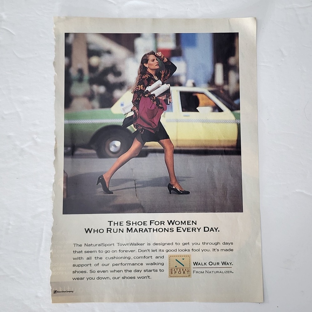 Vintage 1990 Natural Sport TownWalker Shoe Print Ad Naturalizer Clipping